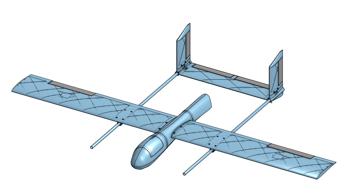 Fixed-wing VTOL UAV CAD model